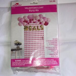 Way to Celebrate Valentine's Day #GALS Balloon Kit & hearts chain NEW Galentines